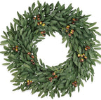 Olive Wreaths for Front Door 26 Inch, Artificial Waterproof Green Lush Olive Branch Wreath with Berry for Home Outdoor Indoor Farmhouse Window Spring Summer All Seasons Year Round