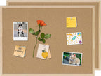 DAHAPYBOO Cork Board 2Pack,24x18 Bulletin Board for Office with Pin Oak Wood Boards, Message Board or Vision Board.