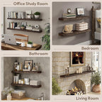 Marsmiles 72 inch Floating Shelves for Wall Elm Wood Live Edge Shelves Wall Mounted|Rustic Long Floating Shelves with Invisible Bracket for Bathroom Living Room Kitchen|Walnut, 1 Pack