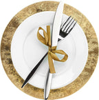 Hosley Gold Charger Plates Set of 4 – 11.75” Decorative Plastic Table Chargers for Wedding Centerpieces, Event Decor & Elegant Dining