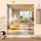 Hasipu Home Gym Mirror, 67"x28" Each, 2-Pack Frameless Wall Mounted Mirrors with Glass Clamps & 1 Aluminum Rail, Large Body Mirror for Home Gym, Yoga Studio, Bedroom, Silver Tempered Glass