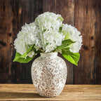 Ceramic Vintage Vase, Flower Decorative Vase Chinoiserie Decor Rustic Farmhouse Retro Floral Vases for Table Bookshelf Mantel Kitchen Living Room Office - 7.8inch Brown