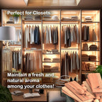 Cedar Blocks for Clothes Storage 25pcs (15 Hang-ups, 10 Balls), Cedar Blocks for Closet, Cedar for Closets, Cedar Planks, Natural Closet Smell Eliminator, Natural Closet Deodorizer