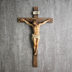 BC Catholic Crucifix Wall Cross, 14"H Jesus Christ Inspirational Home Décor, Religious Devout Gift, Renaissance Sculpture Handmade by Buildclassic