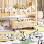 Under Bed Storage Containers with Wheels, Larger Bamboo Wood Under Furniture Storage Containers with Dust Bags，Rolling for Shoes Clothes