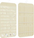 Hanging Jewelry Organizer Storage, 40 Pockets 36 Hooks Necklace Earring Bracelet Ring Organizer, Double - Sided Design, Beige
