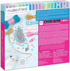Make It Real: Lunar Dream Catcher with Lights - 131pc DIY Décor Craft Kit, Blue-Gold-Pink, Moon-Shaped, Fairy Lights-Yarn-Ribbon, Tweens-Girls-Kids 8+