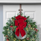 Haute Decor Adapt Adjustable Length Wreath Hanger with Interchangeable Icons (Oil Rubbed Bronze-Flag/Reindeer/Pumpkin/Fleur de lis) - 4 Wreath Hangers in 1 - Door Wreath Hanger for Every Season