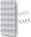 MISSLO Over The Door Shoe Organizer 24 Large Mesh Pockets, White