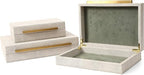 BAALTTO RUNYAO Kingflux Faux Ivory Shagreen Leather Set of 3 Pcs Decorative Boxes, Storage Boxes Jewelry Organizer, Men's Accessory Organizer (Ivory)