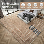 8x10 Area Rugs for Living Room Bedroom: Ultra Soft Fluffy Shag Rug Upgrade Non-Slip Non-Shedding Large Fuzzy Plush Carpet Indoor Floor Carpets for Kids Room Playroom Nursery Dorms Home Decor Beige