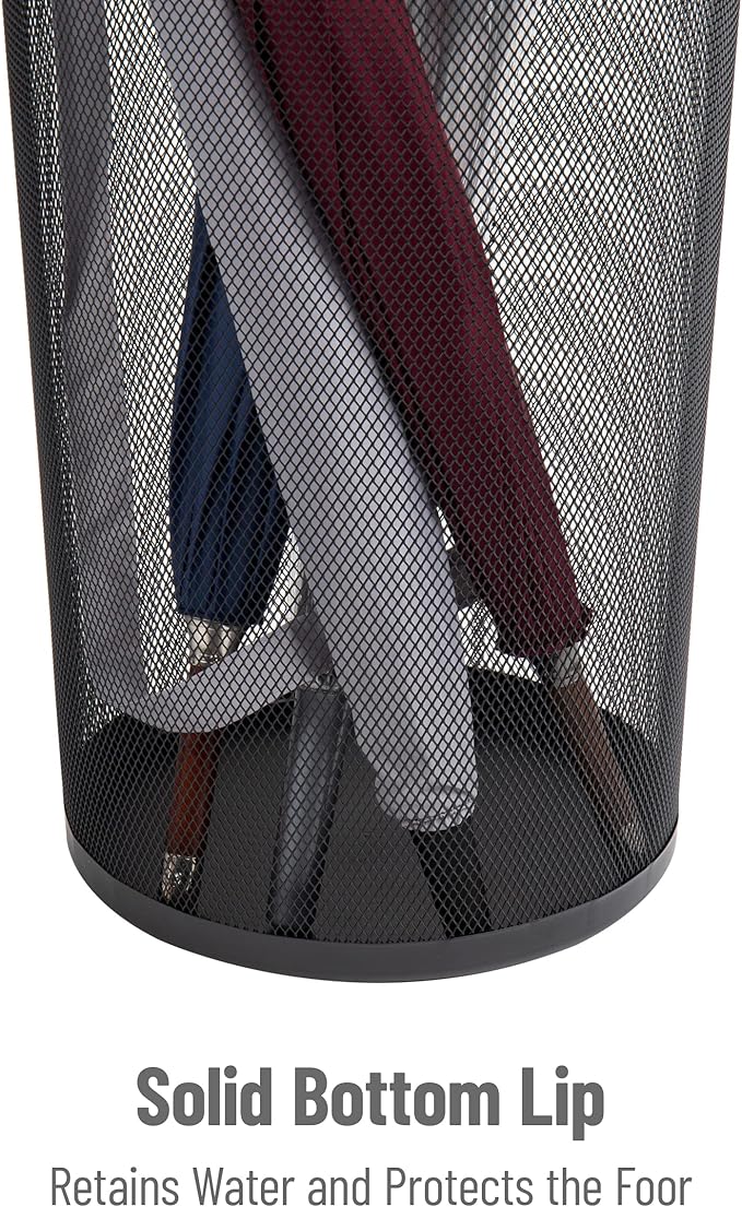 Mind Reader Umbrella Stand, Multi-Purpose Storage Organizers for Office and Entryway, Metal Mesh, Set of 2, Black