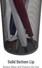 Mind Reader Umbrella Stand, Multi-Purpose Storage Organizers for Office and Entryway, Metal Mesh, Set of 2, Black