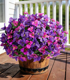 Bougainvillea Artificial Flowers Faux Plants for Outdoors Spring Porch Decor, 4 Bundles UV Resistant Outdoor Fake Bougainvillea Realistic Silk Outside Flowers for Patio Window Planters Garden Home