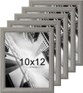 KTKDE 10x12 Picture Frame Set of 5, Wooden frames Grey, Vertical & Horizontal Wall Hanging for Wall or Tapletop Display,Studio Gallery Photo Frame for Photos, Posters & Art Prints