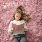 OLANLY 5x8 Machine Washable Large Area Rugs for Living Room, Bedroom, Soft Fluffy Shaggy Bedside Rug, Indoor Floor Carpet for Kids Girls and Boys, Dorms, Nursery, Home Decor Aesthetic, Pale Pink