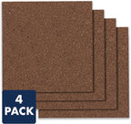 Quartet Cork Tiles, Bulletin Board Cork Panels 12" x 12" x 3/8", Dark Brown, 4 Pack (101)
