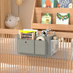 Edudif Bedside Caddy Bedside Organizer with Fixed Straps & Water Bottle Holder, Bunk Bed Caddy ideal for Home, Dorm, Hospital, Crib, Versatile Bedside Storage Solution