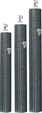 A&S Mezuzot Aluminum Mezuzah Case with 3D Painted Shin Design Easy Peel and Stick Judaica Door Mezuza for Parchment Scroll (Metallic Blue/Black, 5 Inches)