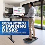 Serenelife Wooden Anti Fatigue Mat - Ergonomic Natural Hardwood Wobble Balance Board with Ergonomic Design Comfort Floor Mat for Standing Desks, Fitness Workout For Home, Therapy, Black