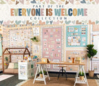 Teacher Created Resources Light Mauve Hearts Creative Class Fabric for Classroom Bulletin Boards, Pillows, Curtains, and Crafts