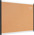 Amazon Basics Cork Bulletin Board, 23" x 17", Lightweight, Easy to Mount, Aluminum/Plastic Frame