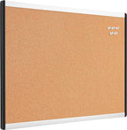 Amazon Basics Cork Bulletin Board, 23" x 17", Lightweight, Easy to Mount, Aluminum/Plastic Frame