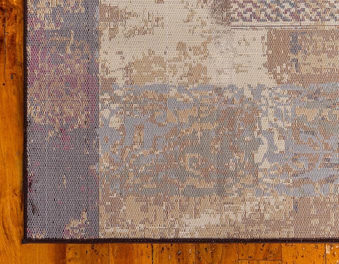 Unique Loom Barista Collection Area Rug - Arusha (8' x 10' Rectangle Beige/Black)