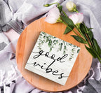 SRADMO Botanical Eucalyptus Leaves Wood Box Sign Desk Decor, Rustic Eucalyptus Leaves Wooden Block Box Sign Decoration For Home Shelf Table Office Decor 6x6 inches