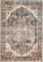Keen Home Design 6x9 Rug - Machine Washable Area Rug with Non-Slip Backing, Ideal for Living Room, Dining Room, Bedroom - Vintage, Easy Clean, Durable, Low Pile Rug - (6' x 9')