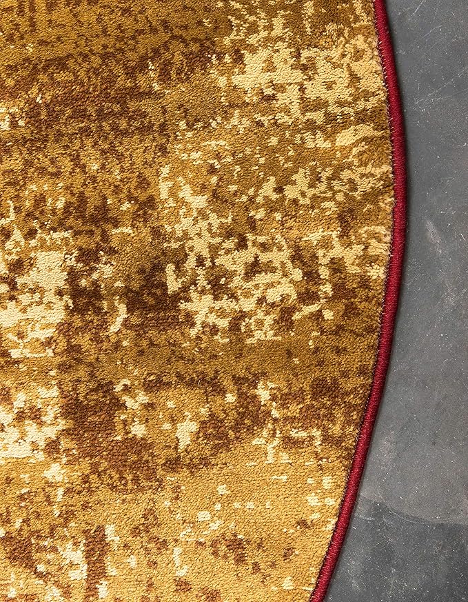Unique Loom Barista Collection Area Rug - Kouillou (6' 1" Round, Multi/ Brown)