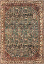 Keen Home Design 10x14 Rug - Machine Washable Area Rug with Non-Slip Backing, Ideal for Living Room, Dining Room, Bedroom - Vintage, Easy Clean, Durable, Low Pile Rug - (9'7" x 14')