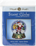 Santa Claus Snow Globe Beaded Counted Cross Stitch Charmed Ornament Kit Mill Hill 2019 Snow Globes MH161931
