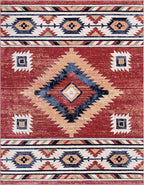 Well Woven Tulsa Lea Crimson Traditional Southwestern Tribal 7'10" x 9'10" Area Rug
