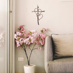 RELY+ Entwined Hearts Wall Cross Metal 13 X 9 Inch Entangled Heart Iron Wall Cross Love Heart Gift for Adult Living Room Decor Bedroom Wall Decorations