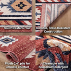 Well Woven Tulsa Lea Crimson Traditional Southwestern Tribal (2'7" x 9'10") Runner Rug