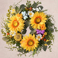DecorbyHannah Spring Sunflower Summer Wreaths for Front Door Outside All Season, 18 Inch Artificial Flower Door Wreaths with Daisy and Bee, Sunflower Decor for Home Porch, Wedding Housewarming Gifts