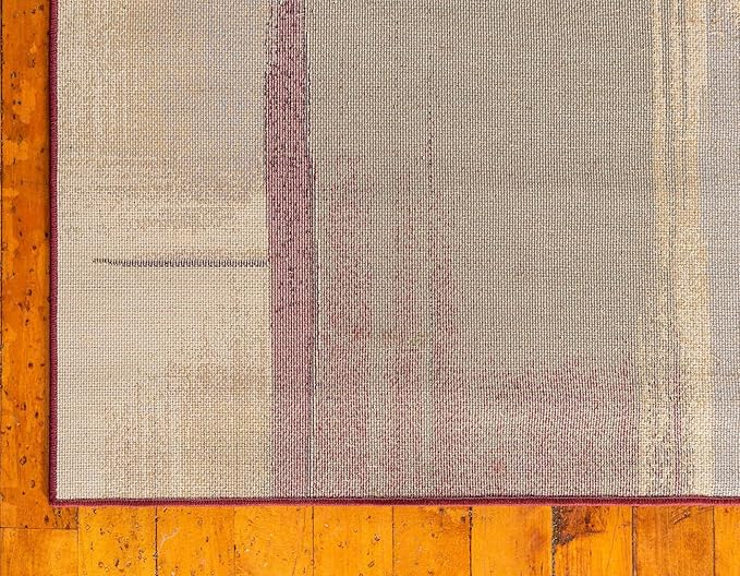 Unique Loom Barista Collection Area Rug - Timor (8' Square, Multi/ Red)