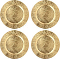 Hosley Gold Charger Plates Set of 4 – 11.75” Decorative Plastic Table Chargers for Wedding Centerpieces, Event Decor & Elegant Dining