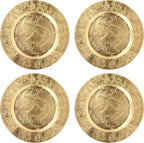 Hosley Gold Charger Plates Set of 4 – 11.75” Decorative Plastic Table Chargers for Wedding Centerpieces, Event Decor & Elegant Dining