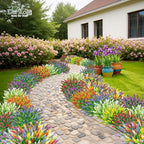 Der Rose 24 Bundles Artificial Flowers for Outdoors Fake Lavender Flowers UV Resistant Faux Plants Monkey Grass for Garden Porch Fence Patio Window Box Decor（Colorful）