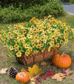 Artificial Flowers for Outdoors Daisy 12 Bundles for Home Decoration, Faux Flower Fake Plants Outside Decoration with Eucalyptus UV Resistant for Planter Porch Patio Yard Garden Yellow