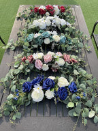 Wedding Arch Flowers, Rose Decorative Floral Swag for Lintel, 30Inch Artificial Greenery Eucalyptus Leaves Flower for Door Window Home Decoration