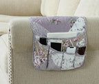 Brilliant Sunshine Lilac Rose Patchwork Couch Armrest 5 Pockets Organizer, Slip Resistant Recliner Armchair Caddy, Washable Remote Controls Holder, Storage for Magazine, Tablet, Phone, iPad, Lilac