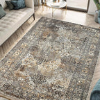 Keen Home Design 3x5 Rug - Machine Washable Entry Rug with Non-Slip Backing, Ideal for Enteryway, Kitchen, Bathroom, Laundry Room - Vintage, Easy Clean, Durable, Low Pile Rug - (3' x 5')