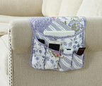 Brilliant Sunshine Rose Violet Patchwork Couch Armrest 5 Pockets Organizer, Slip Resistant Recliner Armchair Caddy, Washable Remote Controls Holder, Storage for Magazine, Tablet, Phone, Rose Violet