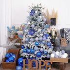 SLK 16-Pack Artificial Glitter Berry Stem Ornaments, Christmas Decorative Glittery Twigs, Picks, Branches for Tree, Wreath, Small Vase, Halloween Party (Royal Blue)