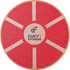 Day 1 Fitness Balance Board, 15.4” – RED - 360° Rotation, for Balance, Coordination, Posture - Large, Wooden Wobble Boards with 15° Tilting Angle for Workouts - Premium Core Trainer Equipment