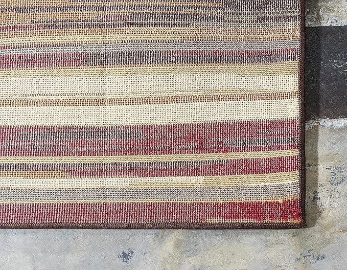 Unique Loom Barista Collection Area Rug - Icatu (5' 1" x 8' Rectangle Beige/Brown)